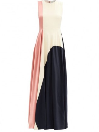 ROKSANDA Rowan sleeveless tri-colour silk gown / colour block evening gowns - flipped