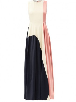 ROKSANDA Rowan sleeveless tri-colour silk gown / colour block evening gowns