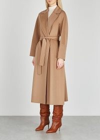 ‘S MAX MARA Elisa camel wool coat ~ classic light brown wrap ciats