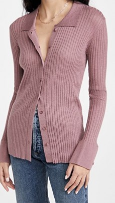 Sablyn Reign Cashmere Top ~ rose pink rib knit tops