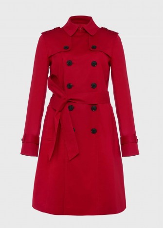 HOBBS SASKIA TRENCH ~ classic style tie waist coat ~ red coats - flipped