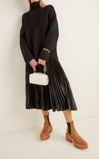Stella McCartney Small Structured Croc-Effect Vegan Leather Shoulder Bag | chunky chain handbags