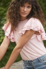needle & thread SPRING ROSE TEE ~ pink tiered sleeve t-shirt - flipped