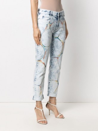 Stella McCartney marbled-pattern straight-leg jeans | marble print denim