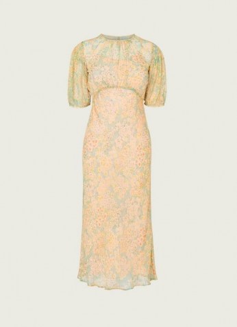 L.K. BENNETT SUSIE AQUAMARINE / feminine short sleeve floral dresses