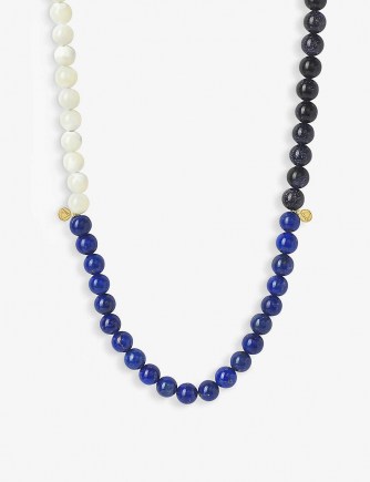 THE ALKEMISTRY Cinta 18ct yellow-gold and tri-block beaded necklace / colour block jewellery
