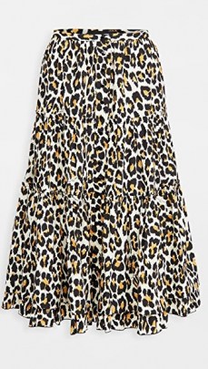 The Marc Jacobs The Prairie Skirt / tiered leopard print skirts