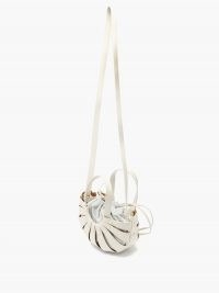 BOTTEGA VENETA The Shell leather basket bag ~ white sculptural bags