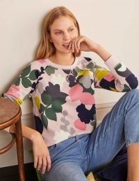 Boden The Sweatshirt – Milkshake, Pressed Bloom | feminine sweat tops