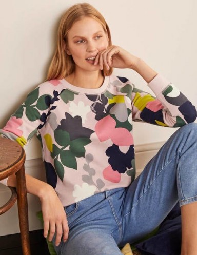 Boden The Sweatshirt – Milkshake, Pressed Bloom | feminine sweat tops