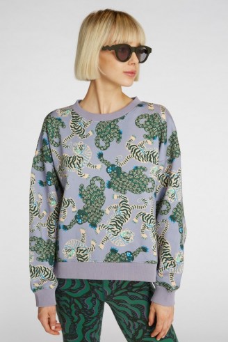 Camilla Perkins X gorman TIGER QUEEN SWEATER / wild animal prints / casual round neck printed top - flipped