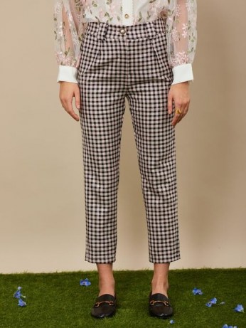 sister jane THE GRAND CAROUSEL Attraction Check Peg Trousers / checked front pleat pants