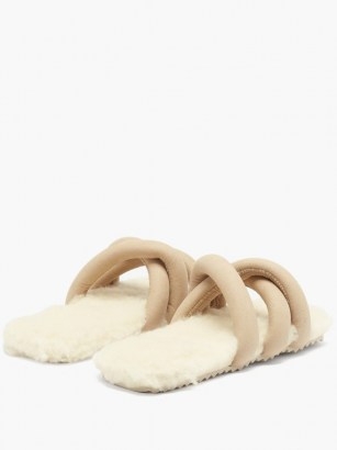 YUME YUME Tyre faux-suede slides – fluffy luxe sliders - flipped