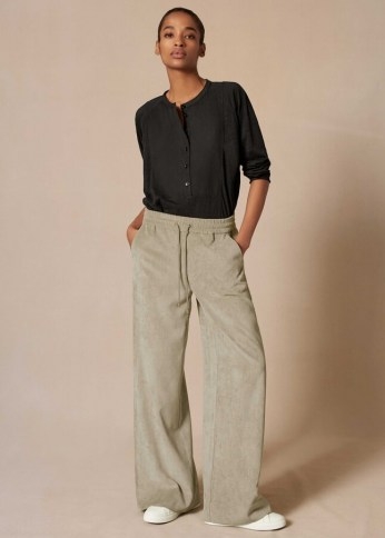 Ultimate Drape Superfine Cord Track Pant Dusted Sage - flipped