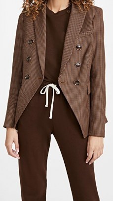 Veronica Beard Miller Dickey Jacket ~ contemporary camel brown checked jackets