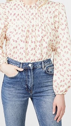 WAYF Linford Pintuck Top / floral vintage style blouse - flipped