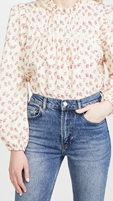 WAYF Linford Pintuck Top / floral vintage style blouse