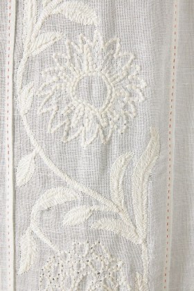 ANTHROPOLOGIE Embroidered Manette Curtain ~ sheer white floral curtains ~ soft furnishings for the home - flipped