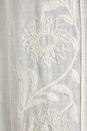 ANTHROPOLOGIE Embroidered Manette Curtain ~ sheer white floral curtains ~ soft furnishings for the home
