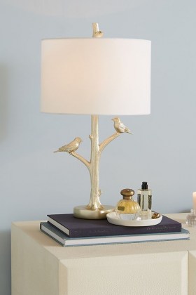 ANTHROPOLOGIE Winsome Woodland Lamp Ensemble ~ bird table lamps ~ birds ~ homeware - flipped