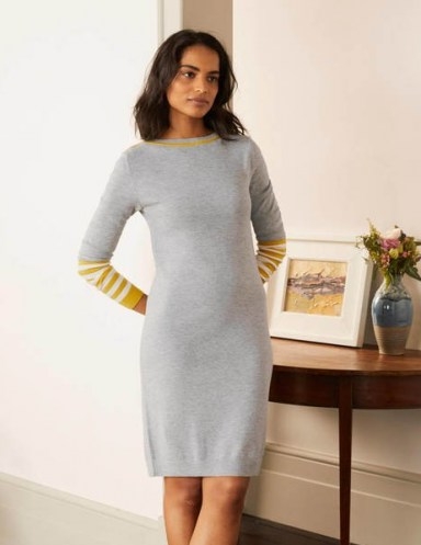 BODEN Alba Dress / grey boat neck sweater dresses