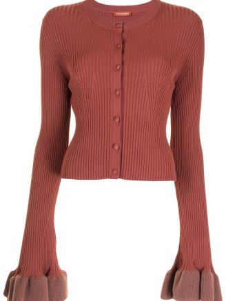 Altuzarra ribbed-knit button-fastening draped cuff cardigan