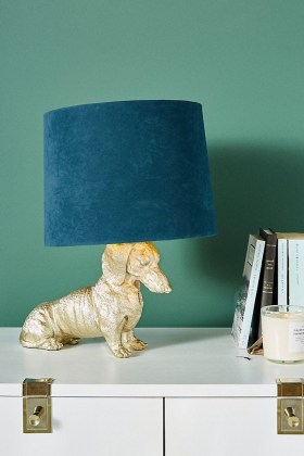 ANTHROPOLOGIE Dasher Dog Table Lamp ~ dachshund lamps ~ sausage dogs ~ homeware ~ home furnishings - flipped