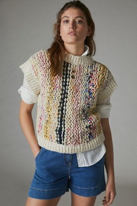 Pilcro Shaina Oversized Sweater Vest / knitted tanks - flipped