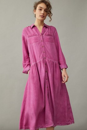 Pilcro Kimberly Maxi Dress Raspberry – pink shirt dresses