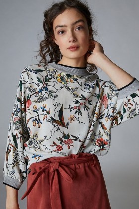 Conditions Apply Zamora Print Top / silky floral sweat tops - flipped