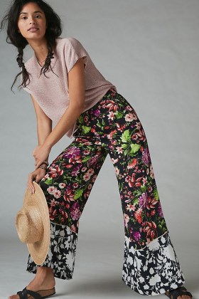 Maeve Callan Wide-Leg Trousers / floral pants / retro fashion / mixed print - flipped