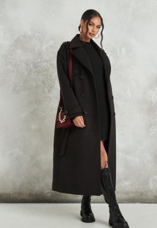 Missguided black formal trench coat | classic coats