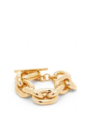 PACO RABANNE Chunky chain bracelet ~ statement bracelets with a T-bar clasp - flipped