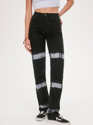 REFORMATION Cynthia Tie Dye High Rise Straight Long Jeans