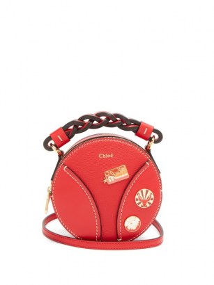 CHLOÉ Daria red leather cross-body bag ~ circular crossbody bags