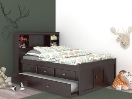 Factory Bunk Beds DISCOVERY WORLD FURNITURE FULL BOOKCASE CAPTAINS BED IN ESPRESSO