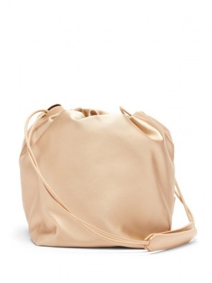 JIL SANDER Drawstring satin pouch bag / ballet pink bags - flipped