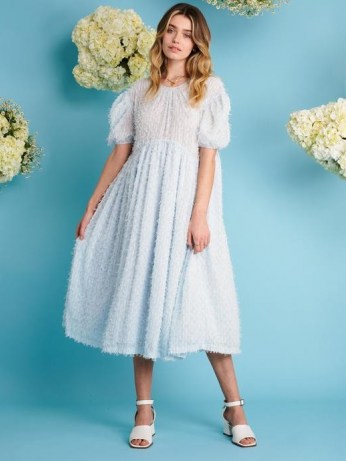 sister jane Blue Skies Oversized Midi Dress | voluminous puff sleeve dresses - flipped