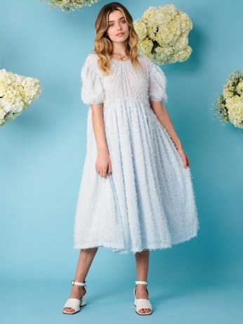 sister jane Blue Skies Oversized Midi Dress | voluminous puff sleeve dresses