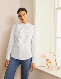 Boden Fenella Shirt | front ruffle shirts | ruffled blouse | frill detail
