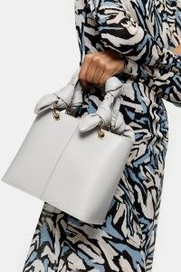 TOPSHOP Grey Mini PU Tote Grab Bag / small chic handbags