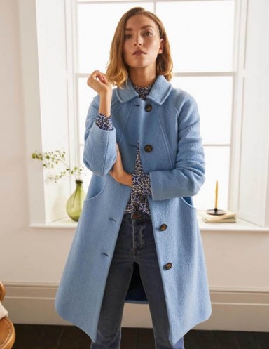 BODEN Hatfield Coat / chic light blue wool blend coats