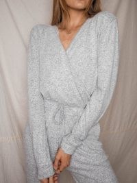 Style Cheat HONOR GREY KNITTED WRAP JUMPSUIT | all-in-one loungewear | jumpsuits | knitwear