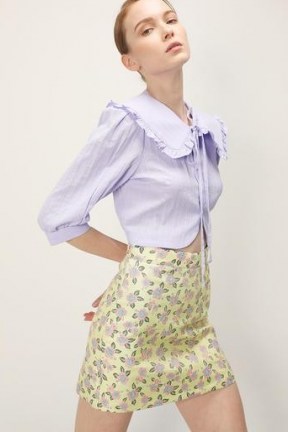 storets Annabelle Floral Skirt / yellow mini skirts for spring 2021 - flipped