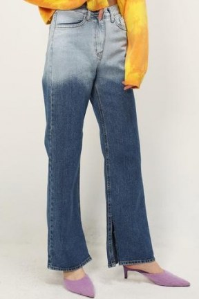 storets Anastasia Gradient Slit Hem Jeans | ombre denim | split hems - flipped