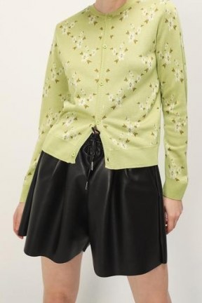 storets Brooke Floral Cardigan / green classic style button up cardigans - flipped