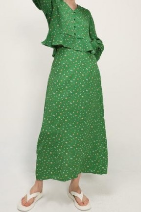 storets Josie Floral Maxi Skirt | long length green ditsy vintage style skirts | retro colours and style in fashion