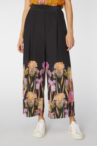 gorman IRIS BLACK PANT / floral trousers / wide leg pants
