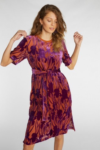 gorman IRIS DEVORE TEE DRESS / luxe floral burnout dresses - flipped
