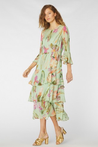 gorman IRIS UPON A DRESS / feminine mint-green floral tiered dresses / spring and summer occasion wear